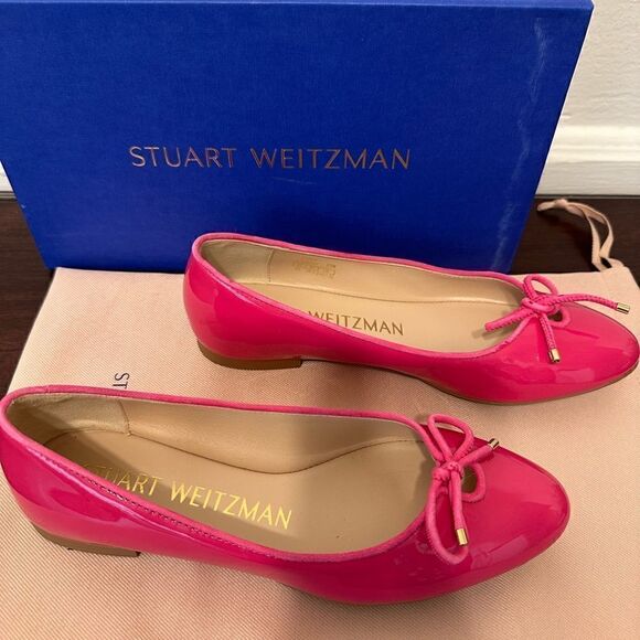 Stuart Weitzman Shoes - Stuart Weitzman Women’s gabby leather ballet in pink flats almond toe Sz 6, NIB